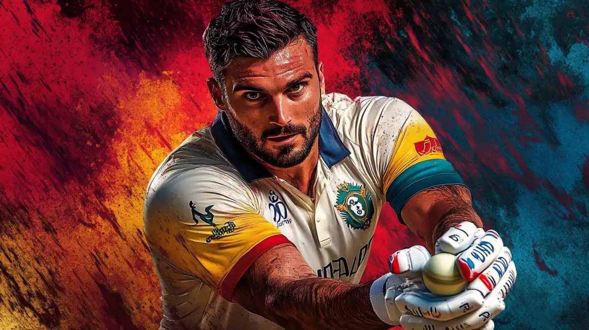 একজন মনোযোগী ক্রিকেট খেলোয়াড়ের শৈল্পিক প্রতিকৃতি ম্যাচের জন্য প্রস্তুত, KKBD-এ বাজি ধরতে পারেন এমন ক্রীড়ার গতিশীল শক্তি এবং আবেগ ধরে।