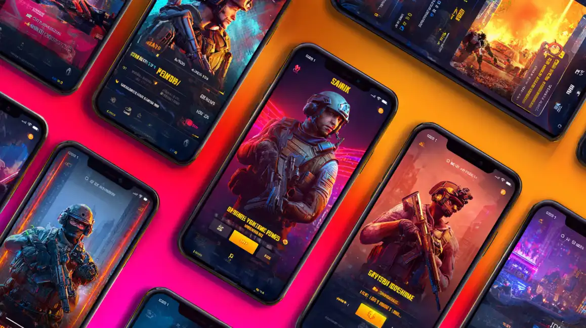 A cool woman with silver hair is surrounded by screens showing the variety of games at KKBD, from classic slots to the thrilling Aviator crash game.